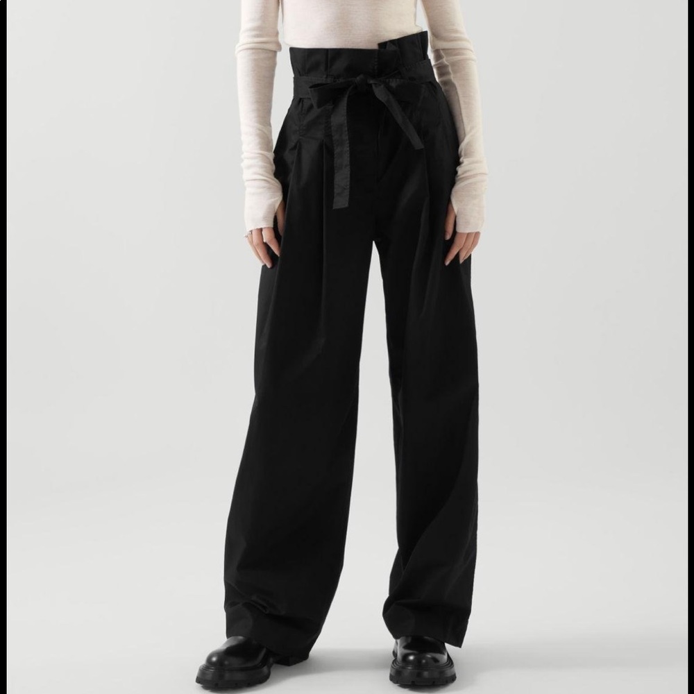 NWOT COS high waisted paperbag wool blend wide leg trouser